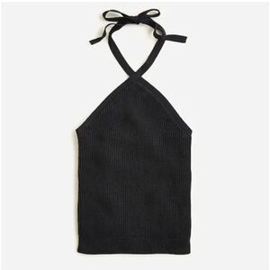 J. Crew Knit Halter Top Tank Top Black Open Back